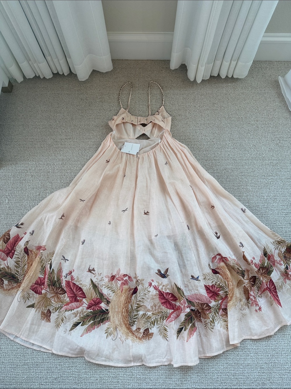 Zimmermann Ascension Twist Front Dress in Cream Palm Floral NWT - Size US 6 - Picture 10 of 13